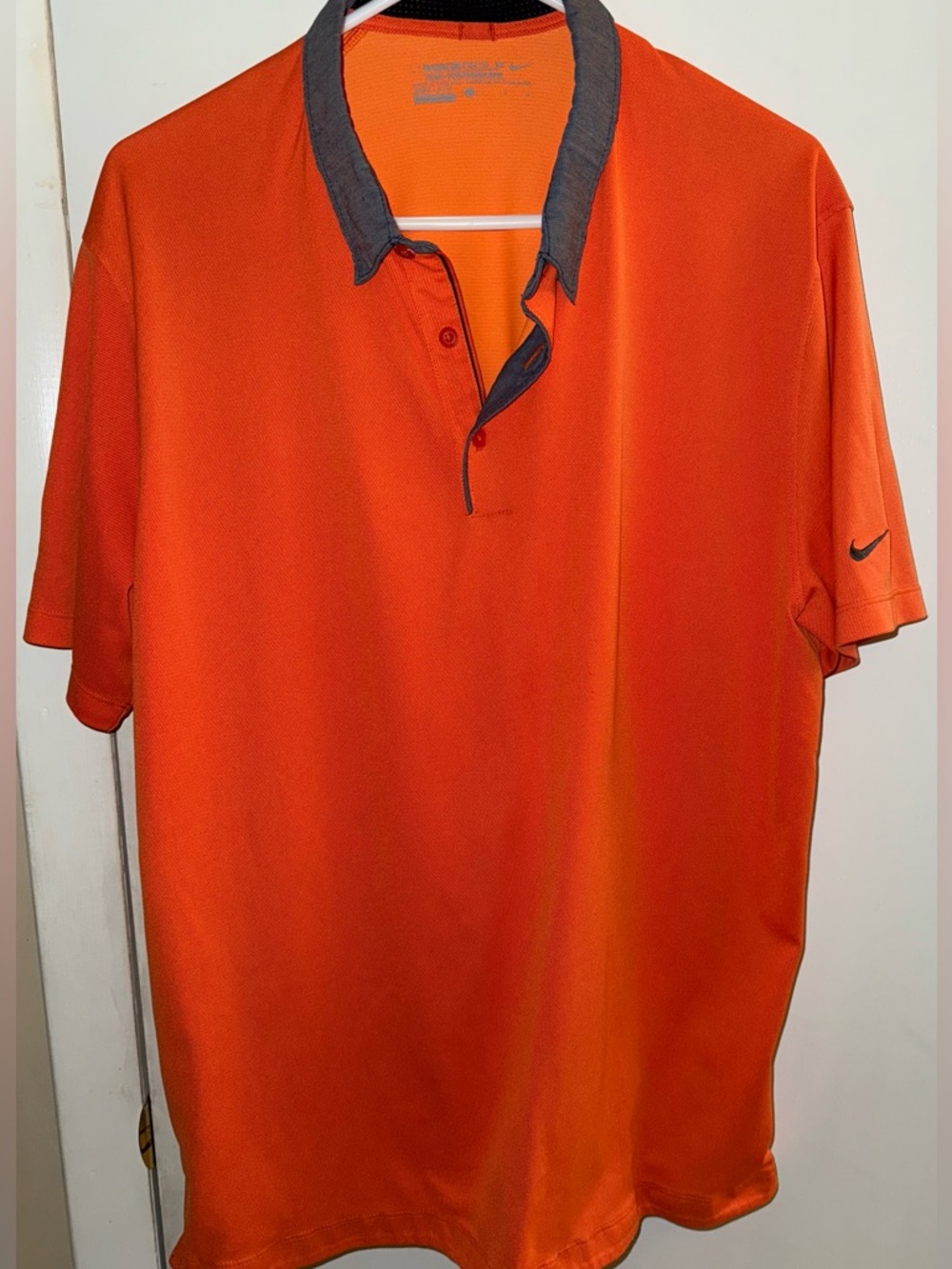 Nike Men’s Orange Polo with Charcoal Contrast Collar
